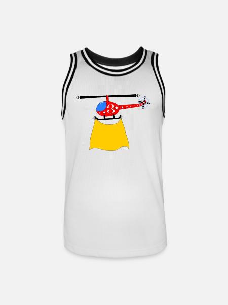 Hélicoptère Anniversaire 3 - Maillot de basket Homme - blanc/noir