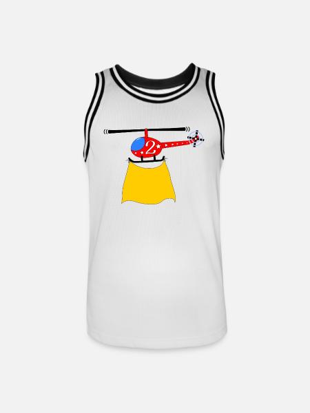 Helicopter Birthday 2 - Men's Basketball Jersey - white/black