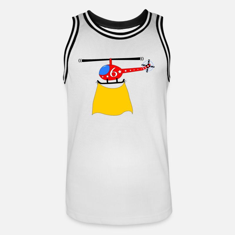 Anniversaire de l’hélicoptère 6 - Maillot de basket Homme - blanc/noir