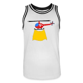 Hélicoptère Anniversaire 9 - Maillot de basket Homme - blanc/noir - Devant - AI Model Male 185 dark (185cm)
