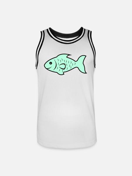 fish1 - Men's Basketball Jersey - white/black