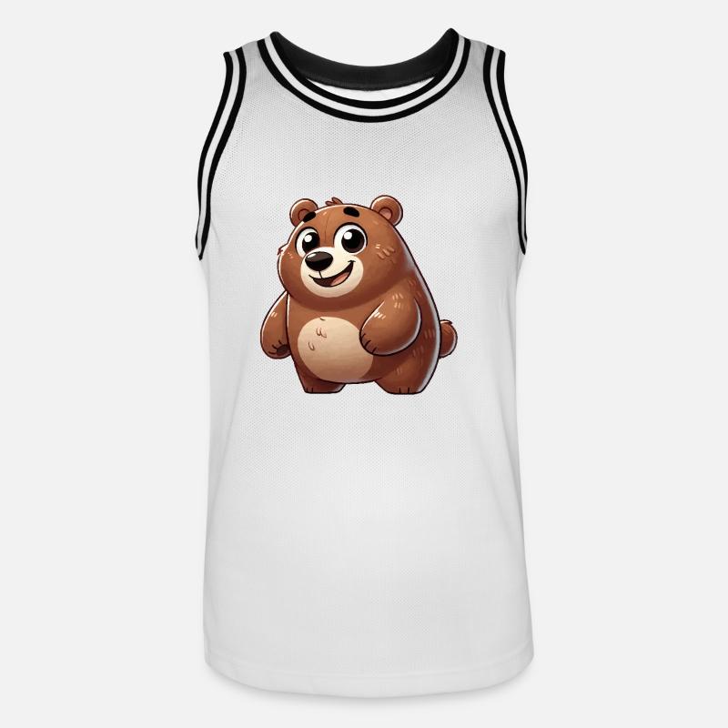 bär comic - Männer Basketball-Trikot - Weiß/Schwarz