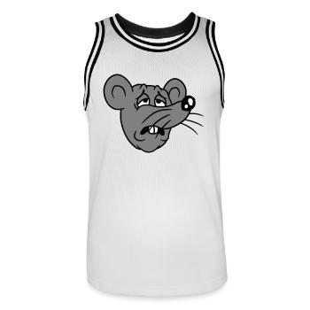 Souris épuisée triste désespérément fatiguée souffrance douce - Maillot de basket Homme - blanc/noir - Devant - AI Model Male 185 dark (185cm)