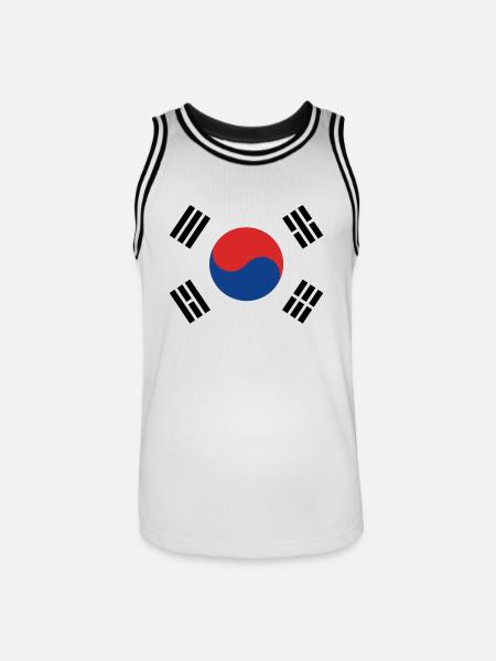 Südkorea - Männer Basketball-Trikot - Weiß/Schwarz