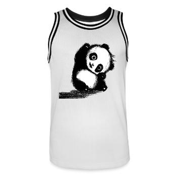 panda - Maillot de basket Homme - blanc/noir - Devant - AI Model Male 185 dark (185cm)