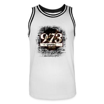 973 Guyane ! - Maillot de basket Homme - blanc/noir - Devant - AI Model Male 185 dark (185cm)