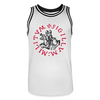 templars knights symbol - Männer Basketball-Trikot - Weiß/Schwarz - Vorne - AI Model Male 185 dark (185cm)