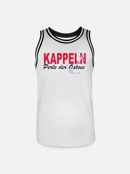 Perle der Ostsee KAPPELN - Männer Basketball-Trikot - Weiß/Schwarz