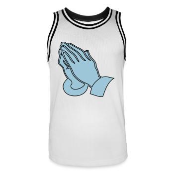 Christianity Collection - Men's Basketball Jersey - white/black - Front - AI Model Male 185 dark (185cm)