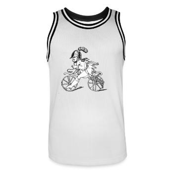 Napoleon Fahrrad fahren - Männer Basketball-Trikot - Weiß/Schwarz - Vorne - AI Model Male 185 dark (185cm)