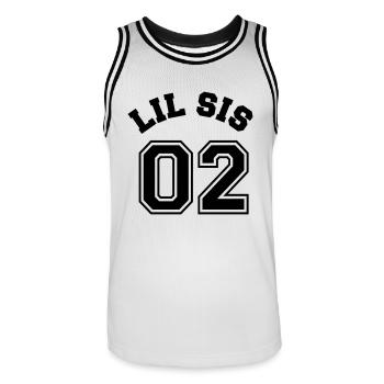 Lil Sis 02 - Little Sister - Maillot de basket Homme - blanc/noir - Devant - AI Model Male 185 dark (185cm)