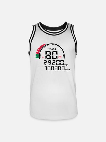 counter anniversary years 80 years - Men's Basketball Jersey - white/black