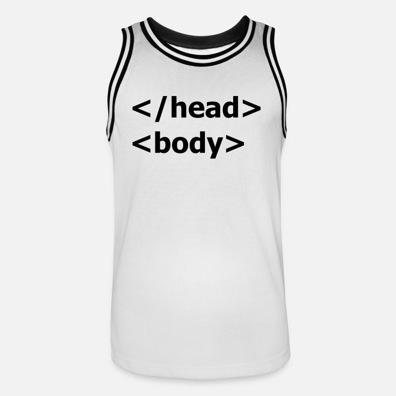 HTML Fun - Maillot de basket Homme - blanc/noir