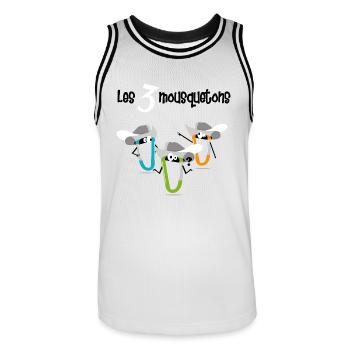 3 carabiners - Men's Basketball Jersey - white/black - Front - AI Model Male 185 dark (185cm)