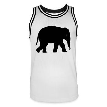 Elephant Silhouette - Männer Basketball-Trikot - Weiß/Schwarz - Vorne - AI Model Male 185 dark (185cm)
