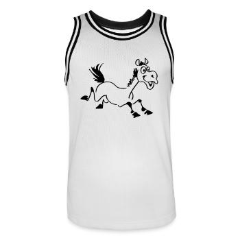 Cheval marrant - Maillot de basket Homme - blanc/noir - Devant - AI Model Male 185 dark (185cm)
