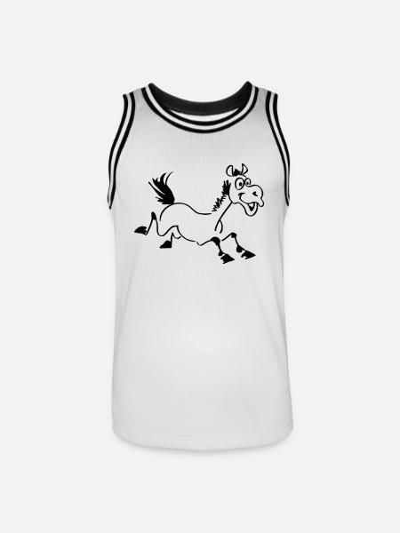 Cheval marrant - Maillot de basket Homme - blanc/noir