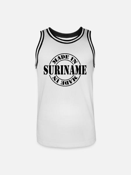 made in suriname m1k2 - Men's Basketball Jersey - white/black