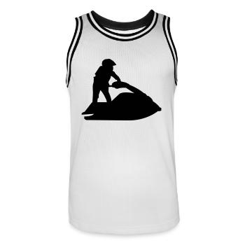 jet_ski - Maillot de basket Homme - blanc/noir - Devant - AI Model Male 185 dark (185cm)