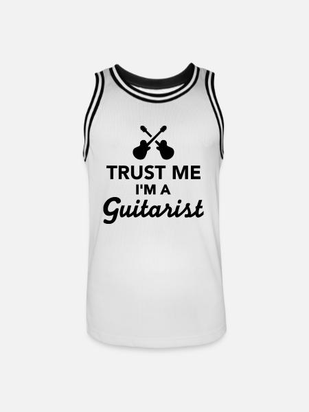 Trust me I'm a guitarist - Men's Basketball Jersey - white/black