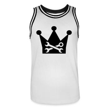 Screw wrench - Men's Basketball Jersey - white/black - Front - AI Model Male 185 dark (185cm)