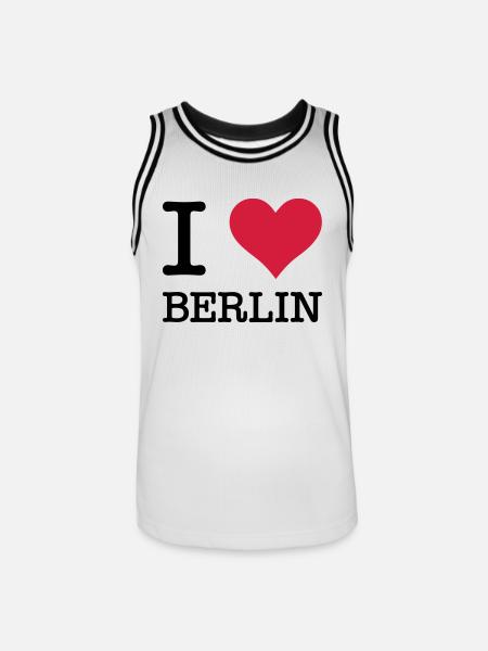 I Love Berlin - Männer Basketball-Trikot - Weiß/Schwarz