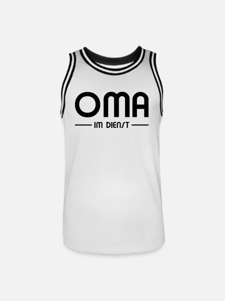 Oma im Dienst - Männer Basketball-Trikot - Weiß/Schwarz
