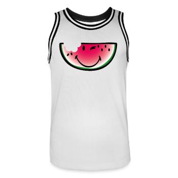 Smiley Watermelon - Männer Basketball-Trikot - Weiß/Schwarz - Vorne - AI Model Male 185 dark (185cm)