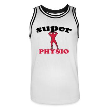 Super physio - Maillot de basket Homme - blanc/noir - Devant - AI Model Male 185 dark (185cm)
