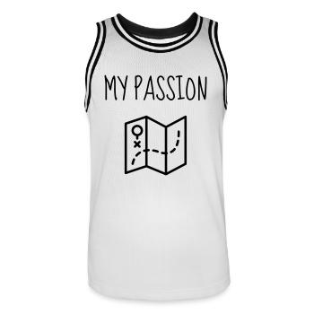 Orienteering Orientierungslauf Orientation - Men's Basketball Jersey - white/black - Front - AI Model Male 185 dark (185cm)