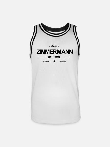 Bester Zimmermann - Männer Basketball-Trikot - Weiß/Schwarz