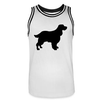 English Springer Spaniel - Maillot de basket Homme - blanc/noir - Devant - AI Model Male 185 dark (185cm)