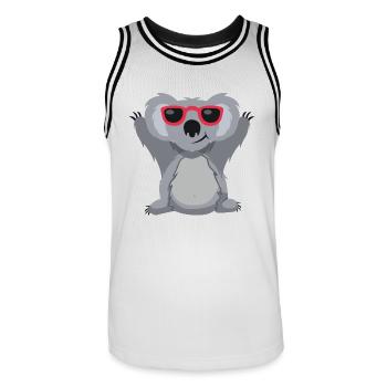 Koala with glasses fun cute animal sunglasses - Men's Basketball Jersey - white/black - Front - AI Model Male 185 dark (185cm)