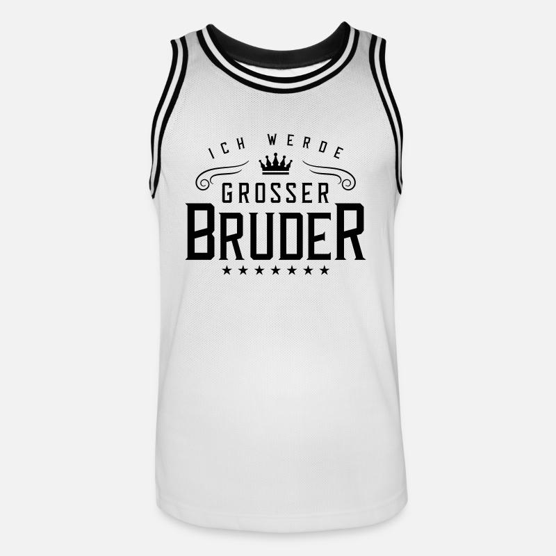 ich werde grosser bruder - Männer Basketball-Trikot - Weiß/Schwarz