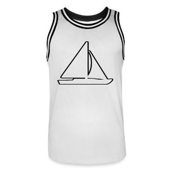Segeln - Männer Basketball-Trikot - Weiß/Schwarz - Vorne - AI Model Male 185 dark (185cm)