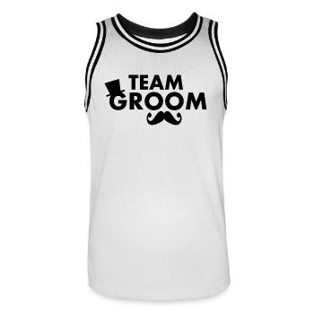 Team groom - Maillot de basket Homme - blanc/noir - Devant - AI Model Male 185 dark (185cm)