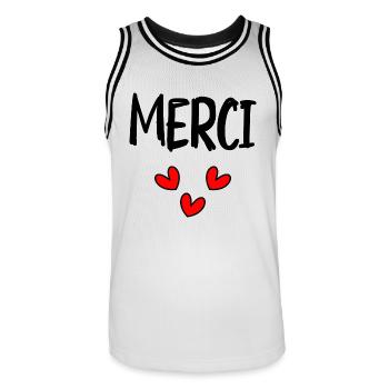 VIELEN DANK. DANKE. VIELEN DANK. JAHRESTAG. GEBURT. - Männer Basketball-Trikot - Weiß/Schwarz - Vorne - AI Model Male 185 dark (185cm)