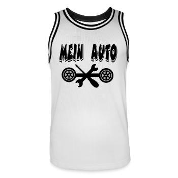 Auto - Männer Basketball-Trikot - Weiß/Schwarz - Vorne - AI Model Male 185 dark (185cm)