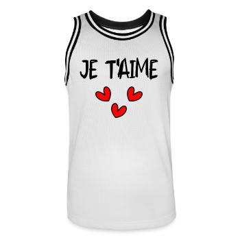 HAPPY BIRTHDAY DAD. DAD. FATHER's DAY. HAPPY BIRTHDAY - Men's Basketball Jersey - white/black - Front - AI Model Male 185 dark (185cm)