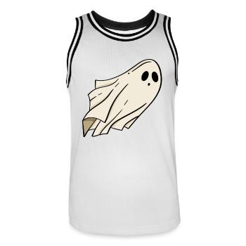 Halloween fantôme - Maillot de basket Homme - blanc/noir - Devant - AI Model Male 185 dark (185cm)