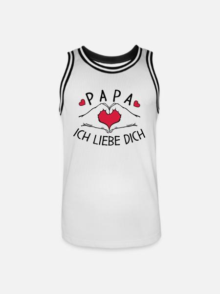 Papa wir lieben Dich - Männer Basketball-Trikot - Weiß/Schwarz