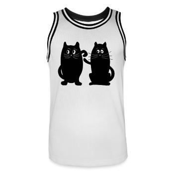 Cats - Men's Basketball Jersey - white/black - Front - AI Model Male 185 dark (185cm)