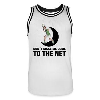 Tennis, Match Ball, Tennis Player, Netball - Men's Basketball Jersey - white/black - Front - AI Model Male 185 dark (185cm)