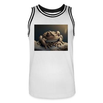 Animaux mignons en hibernation – crapaud - Maillot de basket Homme - blanc/noir - Devant - AI Model Male 185 dark (185cm)