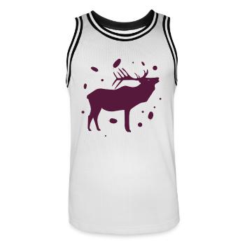 Hirsch - Wald Natur Tierschutz - Männer Basketball-Trikot - Weiß/Schwarz - Vorne - AI Model Male 185 dark (185cm)