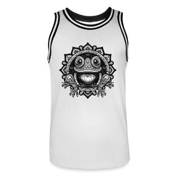 Frog Portrait Animal - Men's Basketball Jersey - white/black - Front - AI Model Male 185 dark (185cm)