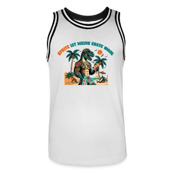 Spritz ist meine erste Wahl - Männer Basketball-Trikot - Weiß/Schwarz - Vorne - AI Model Male 185 dark (185cm)