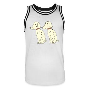 dalmatiner doppelt - Männer Basketball-Trikot - Weiß/Schwarz - Vorne - AI Model Male 185 dark (185cm)