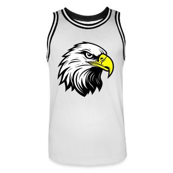 Eagle Head - Men's Basketball Jersey - white/black - Front - AI Model Male 185 dark (185cm)