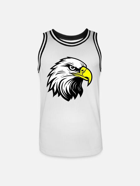 Eagle Head - Men's Basketball Jersey - white/black